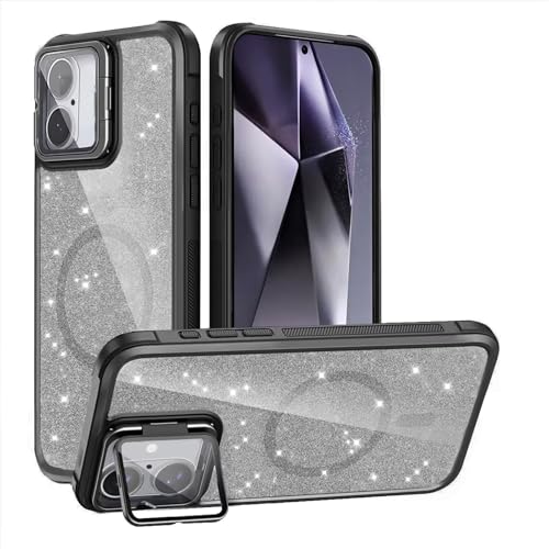 JIEZUIMEI Glitzer Hülle für iPhone 16, Hülle Glitzer mit Mag-Safe Magnetische Stoßfeste Schutzhülle, Kameraschutz Ständer,TPU+PC Case für iPhone 16 für Frauen Mädchen Hülle Schwarz JIEZUIMEI Glitzer Hülle für iPhone 16, Hülle Glitzer mit Mag-Safe Magnetische Stoßfeste Schutzhülle, Kameraschutz Ständer,TPU+PC Case für iPhone 16 für Frauen Mädchen Hülle Schwarz von JIEZUIMEI