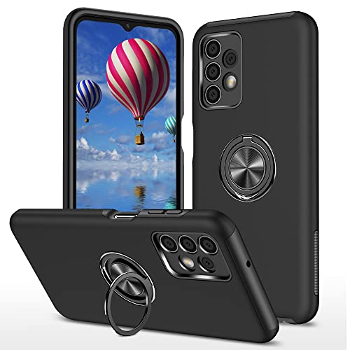 JIEZUIMEI Handyhülle für Samsung Galaxy A32 4G Hülle, Magnetische Schutzhülle mit Eingebetteter 360° Grad Ring, TPU Militärschutz Hybrid Stoßfest Cover Case für Samsung Galaxy A32 4G Schwarz von JIEZUIMEI