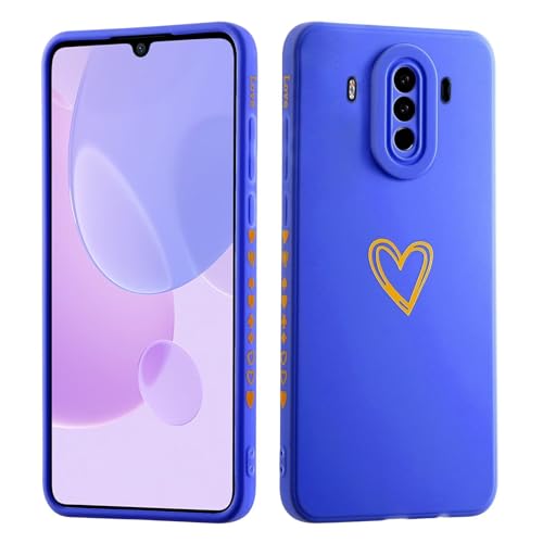 JIEZUIMEI Hülle für Huawei Mate 10 PRO, Dünn Silikon TPU Bumper Handyhülle mit süß Herz Muster Motiv, Ultradünn Mädchen Stoßfest Kratzfeste Schutzhülle Case Cover-Navy blau von JIEZUIMEI