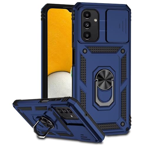 JIEZUIMEI Hülle für Samsung Galaxy A34 5G Handyhülle mit Slide Camera, 360 Grad Metal Ring Halter Standard [360° Ring Magnetische Autohalterung] Stoßfest Schutzhülle für Samsung Galaxy A34 5G Marine von JIEZUIMEI