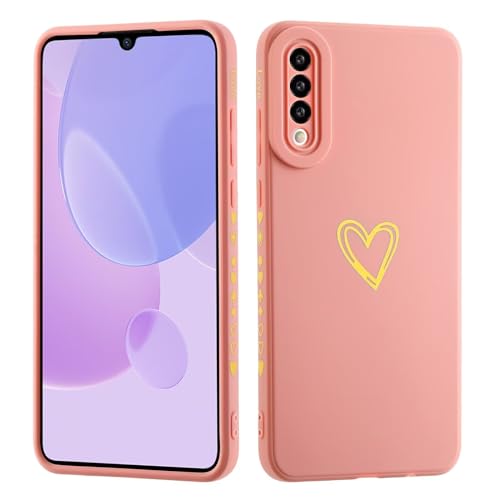 JIEZUIMEI Hülle für Samsung Galaxy A70, Dünn Silikon TPU Bumper Handyhülle mit süß Herz Muster Motiv, Ultradünn Mädchen Stoßfest Kratzfeste Schutzhülle Case Cover-Rosa von JIEZUIMEI