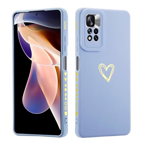 JIEZUIMEI Hülle für XiaoMi 10T / 10TPRO 5G, Dünn Silikon TPU Bumper Handyhülle mit süß Herz Muster Motiv, Ultradünn Mädchen Stoßfest Kratzfeste Schutzhülle Case Cover-Blau von JIEZUIMEI
