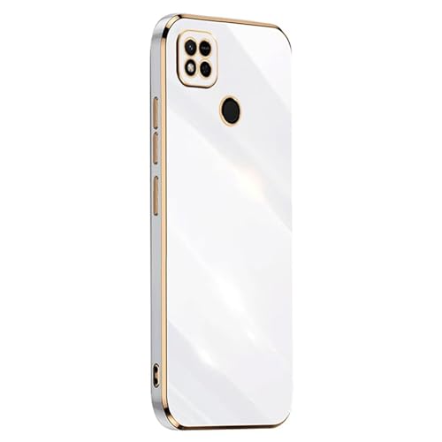 JIEZUIMEI Hülle für Xiaomi Redmi 9C/9C NFC/Redmi 9 Handyhülle Original, Weiches TPU Silikon Galvanisierte Kameraschutz Hülle Weich TPU Silikon Schutzhülle Stoßfest Case Cover Weiß von JIEZUIMEI