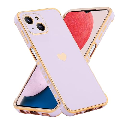 JIEZUIMEI Kompatibel mit iPhone 15 Hülle Süße Herz Muster Handyhülle Luxuriös Galvanisierte Weich TPU Phone Hülle Lila JIEZUIMEI Kompatibel mit iPhone 15 Hülle Süße Herz Muster Handyhülle Luxuriös Galvanisierte Weich TPU Phone Hülle Lila von JIEZUIMEI