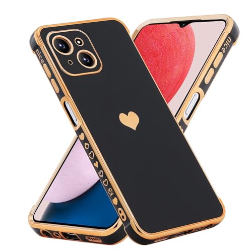 JIEZUIMEI Kompatibel mit iPhone 15 Hülle Süße Herz Muster Handyhülle Luxuriös Galvanisierte Weich TPU Phone Hülle Schwarz JIEZUIMEI Kompatibel mit iPhone 15 Hülle Süße Herz Muster Handyhülle Luxuriös Galvanisierte Weich TPU Phone Hülle Schwarz von JIEZUIMEI