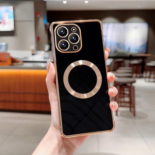 JIEZUIMEI Magnetisch Galvanisierte Hülle Case für iPhone 14 Pro Max, kompatibel mit MagSafe, Luxus Galvanisierte Glänzend Silikon Kratzfeste magnetisches HandyHülle Schwarz JIEZUIMEI Magnetisch Galvanisierte Hülle Case für iPhone 14 Pro Max, kompatibel mit MagSafe, Luxus Galvanisierte Glänzend Silikon Kratzfeste magnetisches HandyHülle Schwarz von JIEZUIMEI