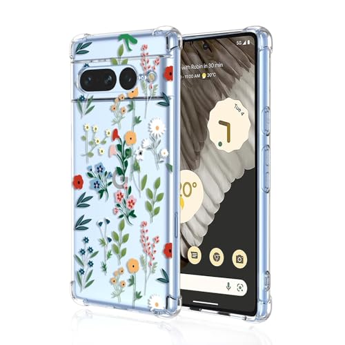 JIEZUIMEI für Google Pixel 7 Pro Süße Cartoon Muster Mode Ultra Dünn Hülle [Transparent Silikon Handy Hüllen] [Stoßfest Kratzfest ] [Shock Absorption Schutzhülle] A95 von JIEZUIMEI