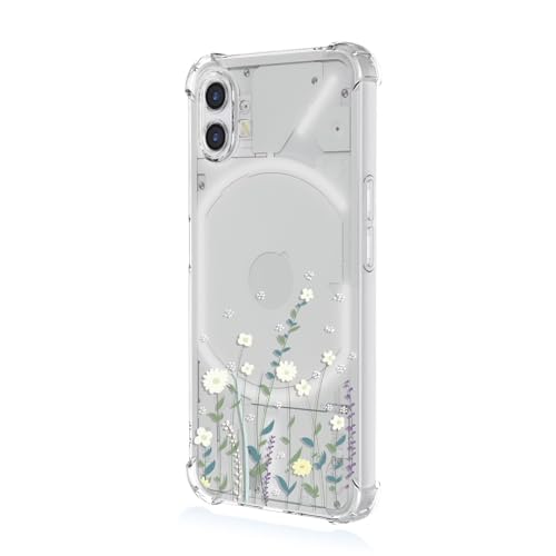 JIEZUIMEI für Nothing Phone (1) Süße Cartoon Muster Mode Ultra Dünn Hülle [Transparent Silikon Handy Hüllen] [Stoßfest Kratzfest ] [Shock Absorption Schutzhülle] A92 von JIEZUIMEI