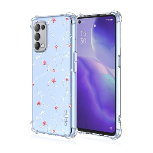 JIEZUIMEI für Oppo Find X3 Lite Süße Cartoon Muster Mode Ultra Dünn Hülle [Transparent Silikon Handy Hüllen] [Stoßfest Kratzfest ] [Shock Absorption Schutzhülle] A94 von JIEZUIMEI