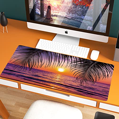 XXL Speed Gaming Mauspad 800 x 400mm,Tropical Decor, Sonnenuntergang über dem Ozean mit tropischen Palmen Twilight S,XXL Mousepad - Tischunterlage Large Size - verbessert Präzision und Geschwindigkeit von JIFOME