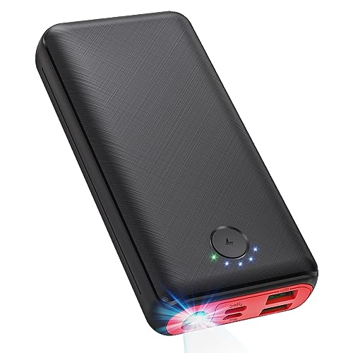 JIGA Power Bank 27000mAh Externer Akku Tragbares Ladegerät USB C Powerbank mit Taschenlampe, Eingängen und Ausgängen Handy Ladegerät Akku Kompatibel mit iPhone 15 14 13 12 Pro Samsung Huawei iPad usw von JIGA