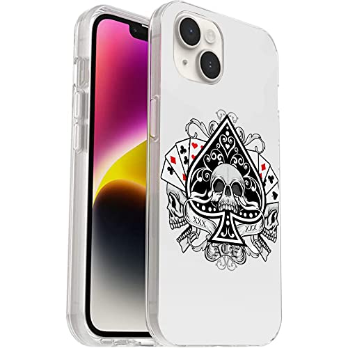 JIHANFENYUE Kompatibel mit iPhone 13 Hülle – Skelett Spades Weird Poker Stoßfest Stylische Schutz TPU Hülle von JIHANFENYUE