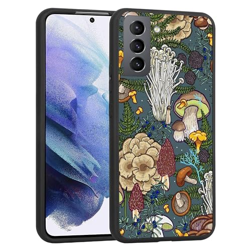 Kompatibel mit Samsung Galaxy S21 Hülle – Natur Pflanze Pilz Wald Slim Soft TPU Stoßfest Schutzhülle für Frauen Mädchen von JIHANFENYUE