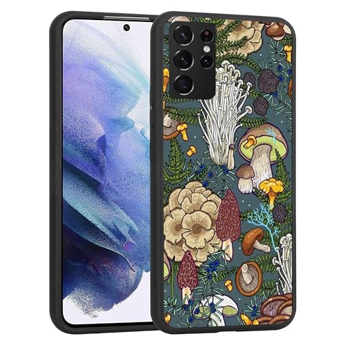 Kompatibel mit Samsung Galaxy S23 Ultra Hülle – Natur Pflanze Pilz Wald Slim Soft TPU Stoßfest Schutzhülle für Frauen Mädchen von JIHANFENYUE