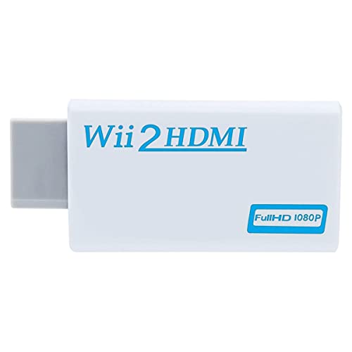 JILM Wii-zu-HDMI-Adapter, Wii-zu-HDMI-Konverter, Wii-zu-HDMI-Konverter, 1080p, 720p, 60 Hz, Anschluss für Video und 3,5-mm-Audio, unterstützt Spiele, TV-Projektor, alle Wii-Display-Modi, Weiß von JILM