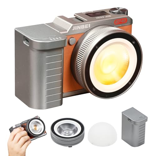 JINBEI 40 W tragbares LED-Videolicht mit integriertem 2400 mAh Akku, App-Steuerung für verstellbares Objektiv, 96+ zweifarbige COB-Beleuchtung mit kontinuierlichem Ausgang 2700K-6500K von JINBEI