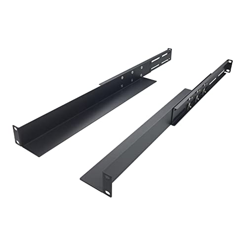 JINGCHENGMEI 1U Universal 4-Pfosten Rack Mount Server Shelf Rail Rails für Dell Compaq HP IBM APC – 16-33 Zoll verstellbare Tiefe – 50 kg Kapazität (40,6-83,8 cm Schienen) von JINGCHENGMEI