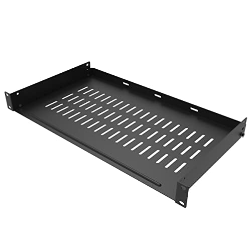 JINGCHENGMEI 1U belüftetes Server-Rack-Regal, zerlegt, 25,4 cm tief, Universal-Rack-Tablett, keine Lippe, für 48,3 cm Netzwerkschrank oder Server-Rack von JINGCHENGMEI