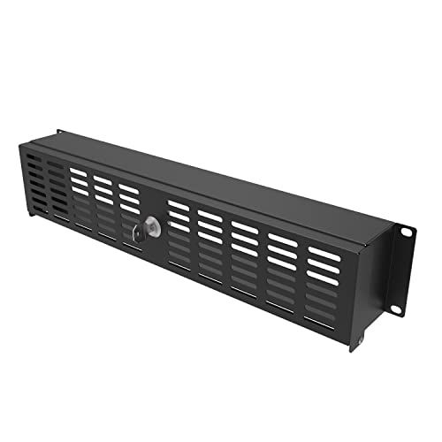 JINGCHENGMEI 2U Sicherheitsabdeckung für 48,3 cm (19 Zoll) Server-Rack & Netzwerk-Schrank, aufklappbare Verriegelungsregal, Tür für Zugangskontrolle und körperliche Sicherheit von JINGCHENGMEI