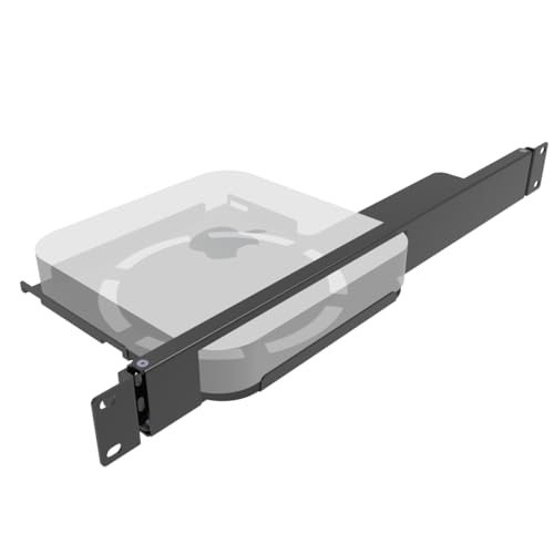JINGCHENGMEI 1U Mini-Rack-Halterung für Apple Mac Mini, 48,3 cm (19 Zoll) aufklappbares Server-Rackregal für alle Mac Mini M2 und M1 Modelle von JINGCHENGMEI