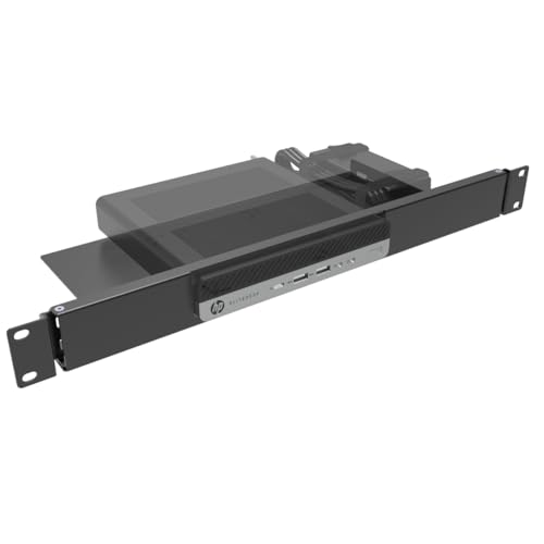 JINGCHENGMEI Mini-Rack-Halterung für HP ProDesk Mini-PC, HP EliteDesk Mini Business Desktop -1U Scharnier-Server-Rack Regal für 48,3 cm (19 Zoll) Schrank oder Rack von JINGCHENGMEI