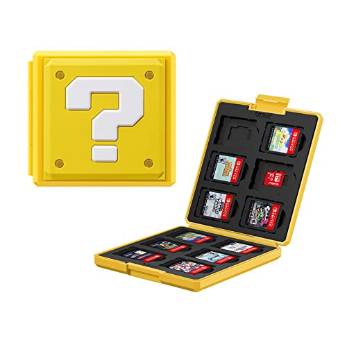 JINGDU Switch Game Card Case für Nintendo Switch, tragbare Hartschalenbox, schützende, stoßfeste Cartridge-Halterung, Aufbewahrungsbox mit 12 Cartridge-Slots für Switch NS/OLED/Lite, Q von JINGDU