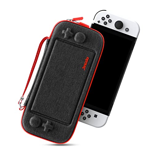 JINGDU Tasche Hülle Kompatibel mit Nintendo Switch/ Switch OLED,Schutzhülle Tragetasche Hard Case Kompatibel mit Switch Konsole und 9 Spiele,Black von JINGDU