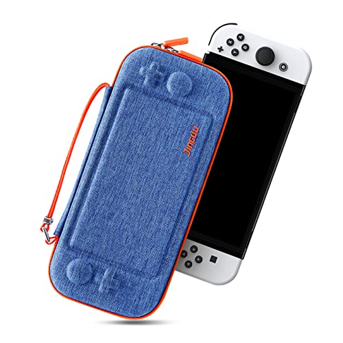 JINGDU Tasche Hülle Kompatibel mit Nintendo Switch/ Switch OLED,Schutzhülle Tragetasche Hard Case Kompatibel mit Switch Konsole und 9 Spiele,Blue von JINGDU