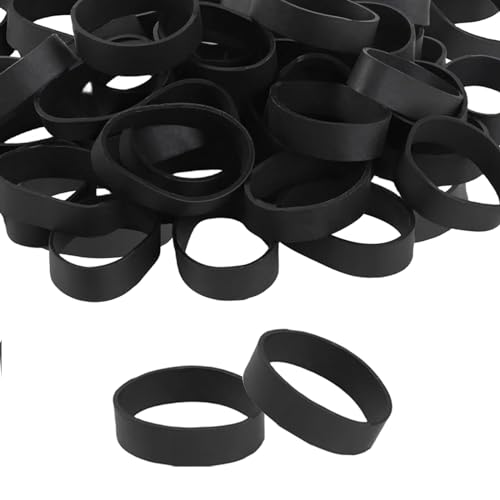 36 Stück Taktische Gummibänder Extra Breite und Dicke Schwarz Gummiringe Heavy Duty Gummiringe für Industrielle Camping Survival 8,3x1,9cm von JINGHANGER