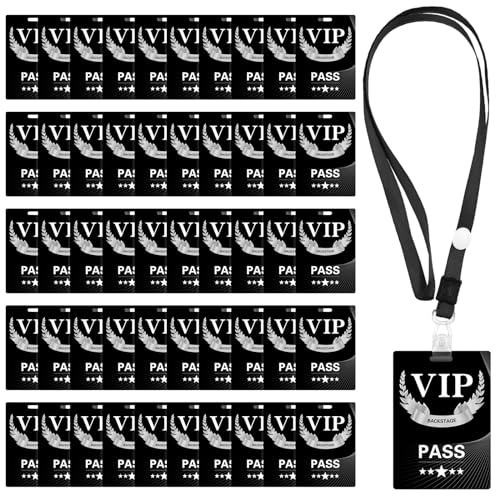 50 Sets VIP Abzeichen Lanyards mit Kunststoff VIP Pass Karten VIP Lanyards Sicherheitskarten Schwarze Schlüsselbänder für Backstage Konzert Event Party Geburtstag 7x10cm 50 Sets VIP Abzeichen Lanyards mit Kunststoff VIP Pass Karten VIP Lanyards Sicherheitskarten Schwarze Schlüsselbänder für Backstage Konzert Event Party Geburtstag 7x10cm von JINGHANGER