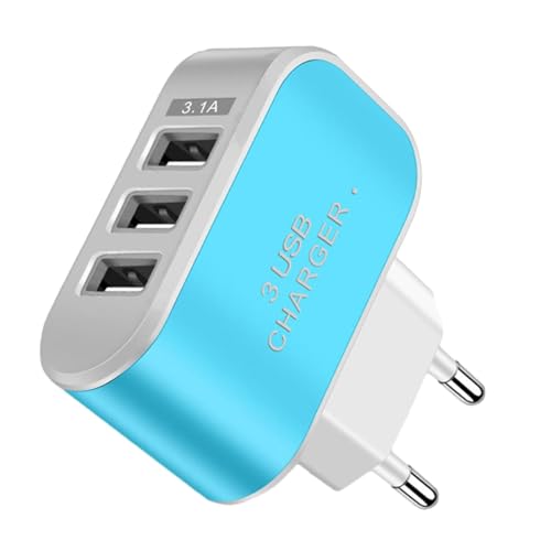 JINGLING USB-Ladeblock mit Mehreren Anschlüssen, USB-Ladewürfel - Kompakter USB-Ladeblock mit 3 Anschlüssen,Leuchtender intelligenter USB-Stecker für Smartphone, Zuhause von JINGLING