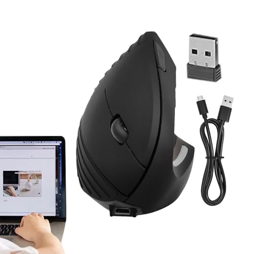 JINGLING Vertikale Mäuse, drahtlose vertikale Mäuse | Bequemes Grifflaptop -Zubehör - Wiederaufladbare vertikale drahtlose für Computer, reduziert die Muskelbelastung von JINGLING