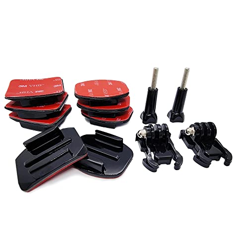 JINGXIN Helmhalterungen für GoPro, Set mit flachen und gebogenen selbstklebenden Helmhalterungen mit Schnallenbefestigung, Zubehör, Passend für GoPro Hero 13,12,11, 10, 9, 8, 7, 6, 5,4 Action Kameras JINGXIN Helmhalterungen für GoPro, Set mit flachen und gebogenen selbstklebenden Helmhalterungen mit Schnallenbefestigung, Zubehör, Passend für GoPro Hero 13,12,11, 10, 9, 8, 7, 6, 5,4 Action Kameras von JINGXIN