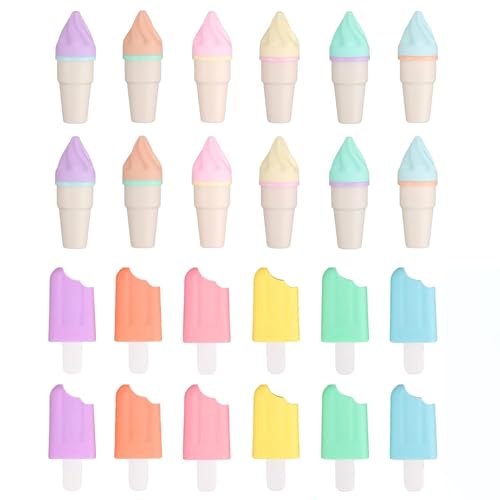 JINJUMEI 24 Stück Mini Textmarker Set, 6 Farbe Leuchtstifte Pastell, Eisförmige Highlighter Marker, Klein Lustige Stifte, Einzigartige Eiswaffel-Design Textmarker für Kinder, Schüler und Bürogebrauch JINJUMEI 24 Stück Mini Textmarker Set, 6 Farbe Leuchtstifte Pastell, Eisförmige Highlighter Marker, Klein Lustige Stifte, Einzigartige Eiswaffel-Design Textmarker für Kinder, Schüler und Bürogebrauch von JINJUMEI