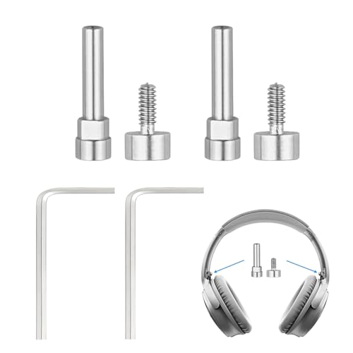 JINJUMEI Metall-Schwenknieten Ersatzteilset, Metall-Schwenkstifte Zubehör, Scharnierschrauben, Metallscharnier, Drehschraube, Zubehör mit Werkzeug, Kompatibel mit Bose QuietComfort Kopfhörern von JINJUMEI