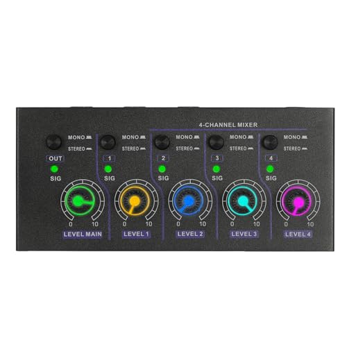 Mini 4-Kanal-Studio-Audio-Mixer, Stereo Sound Mischkonsole und 4-in-1-Out Unterstützung Mono, Mischpult mit USB Type-C für Recording DJ Karaoke Stage, Heim-KTV, Aufnahmestudios, Live-Streaming Mini 4-Kanal-Studio-Audio-Mixer, Stereo Sound Mischkonsole und 4-in-1-Out Unterstützung Mono, Mischpult mit USB Type-C für Recording DJ Karaoke Stage, Heim-KTV, Aufnahmestudios, Live-Streaming von JINPRDAMZ