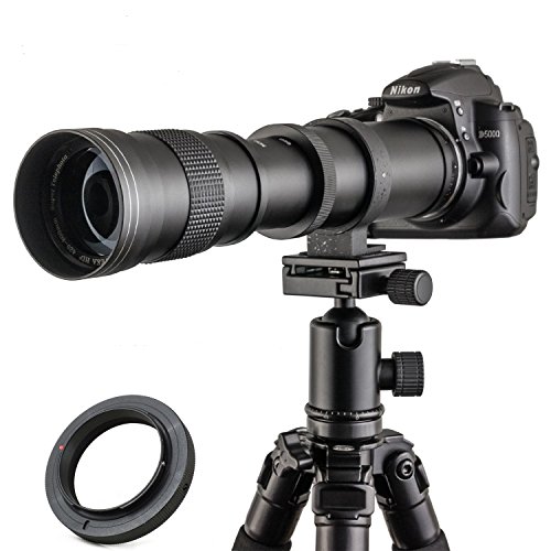 JINTU 420-800mm F/8.3 Teleobjektiv Zoom Linsen Manuelle MF für Canon DSLR Kameras 4000D 2000D 1200D 1300D 1000D 60D 70D 80D 90D 4000D 1200D T3 T3i T4i T5 T5i T6 T6i T6s T7 T7i T8 Aluminum Alloy von JINTU