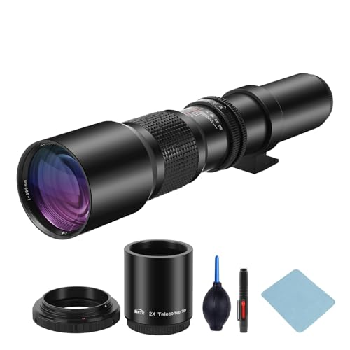 Teleobjektiv JINTU 500mm-1000mm f/8.3 HD Manueller Telefoto objektiv für Canon EF Mount T1i T2i T3 T3i T4 T4i T5 T5i T6 T6i T6s T7 T7i T7s T8i 5D 6D 7D 30D 40D 50D 60D 70D 80D 90D XS XSI SL3 SL2 SL1 von JINTU