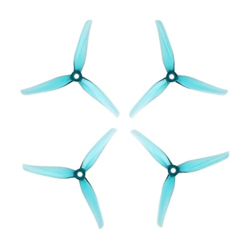 2 Paar IFlight Nazgul F5/5140 5 Zoll 3-Blatt-/Tri-Blatt-Propeller Mit 5-mm-Montageloch, Kompatibel for FPV Racing Freestyle-Drohnen(2pairs F5 Blue) von JINWPXSR