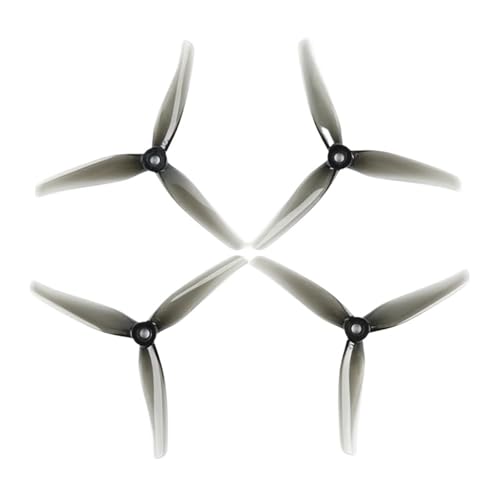 2 Paar IFlight Nazgul F5/5140 5 Zoll 3-Blatt-/Tri-Blatt-Propeller Mit 5-mm-Montageloch, Kompatibel for FPV Racing Freestyle-Drohnen(2pairs F5 Gray) von JINWPXSR