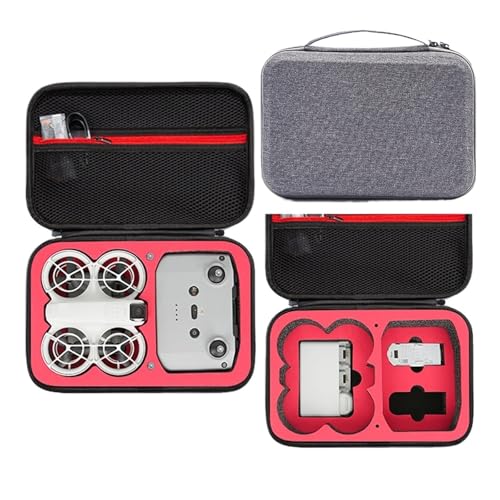 Aufbewahrungstasche, Tragbare Mini-Handtasche, for Reisen Im Freien, Kompatibel Mit DJI RC N3 Neo Controller, Drohnenzubehör(Grey red) von JINWPXSR
