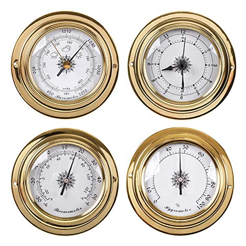 JINYISI Barometer, Thermometer, Hygrometer, Barometer für Zuhause, barometrisches Manometer, 4 Stück/Set, analoge Wetterstation von JINYISI