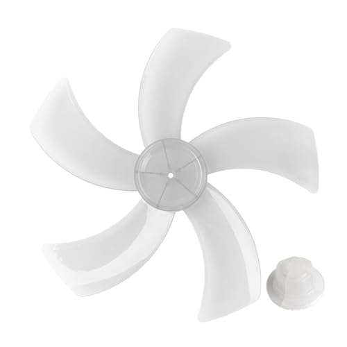 eufeifeiegds 1 stück 12/16/18 Zoll 5-flügel Kunststoff Elektrische Ventilator Zubehör Haushalt Vertikale Lüfterflügel Tischventilator Mit Mutter Abdeckung wefeiegds(White 18 inch) von JIOYUNG
