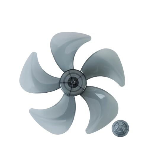 eufeifeiegds 12/14/16/18 Zoll Haushalts-Kunststoff-Lüfterflügel Fünf Blätter mit Mutternabdeckung for Standventilator wefeiegds(14inch Gray) von JIOYUNG