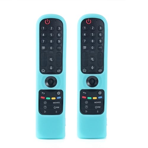 2pcs Fernbedienungshülle Kompatibel mit LG MR24GA MR23GA MR22GA MR22GN MR21GA MR21GC OLED QNED Smart TV Remote,Silikon-Fernbedienungshülle für LG Magic 2024 (2pcs Leuchtendes Blau) von JIROAOTIC