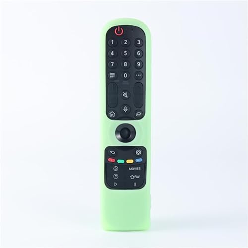 2pcs Fernbedienungshülle Kompatibel mit LG MR24GA MR23GA MR22GA MR22GN MR21GA MR21GC OLED QNED Smart TV Remote,Silikon-Fernbedienungshülle für LG Magic 2024 (2pcs Leuchtendes Grün) von JIROAOTIC