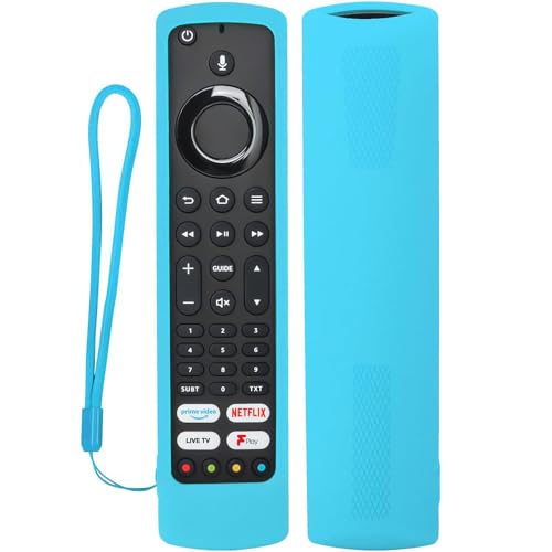 Fernbedienungshülle Kompatibel mit Fire TV Omni/TCL 2022 CF630/YKF494-B203/Xiaomi Fire Smart TV F2/CT-8565/JVC RM-C3253,Silikon-Fernbedienungshülle Stoßfest,Waschbar,mit Schleife (Leuchtendes Blau) Fernbedienungshülle Kompatibel mit Fire TV Omni/TCL 2022 CF630/YKF494-B203/Xiaomi Fire Smart TV F2/CT-8565/JVC RM-C3253,Silikon-Fernbedienungshülle Stoßfest,Waschbar,mit Schleife (Leuchtendes Blau) von JIROAOTIC