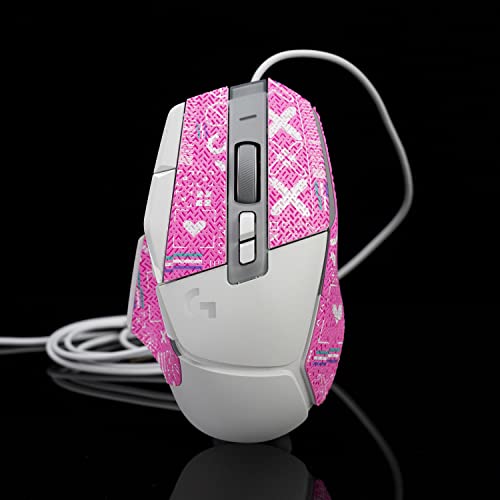 Maus-Griffband, kompatibel mit Logitech G502 X Lightspeed kabellos/kabelgebunden/G502 X Plus Gaming-Maus-Aufkleber, Eidechsenhaut, rutschfest, vorgeschnitten, Pink x 0,5 mm von JIROAOTIC
