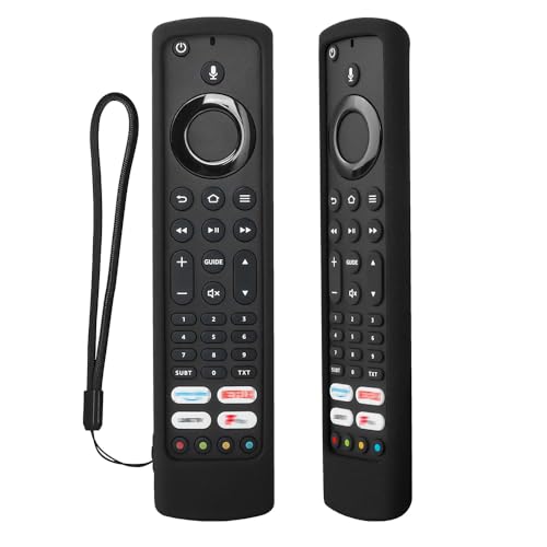Fernbedienungshülle Kompatibel mit Fire TV Omni/TCL 2022 CF630/YKF494-B203/Xiaomi Fire Smart TV F2/CT-8565/JVC RM-C3253,Silikon-Fernbedienungshülle Stoßfest,Waschbar,mit Schleife (Schwarz) Fernbedienungshülle Kompatibel mit Fire TV Omni/TCL 2022 CF630/YKF494-B203/Xiaomi Fire Smart TV F2/CT-8565/JVC RM-C3253,Silikon-Fernbedienungshülle Stoßfest,Waschbar,mit Schleife (Schwarz) von JIROAOTIC