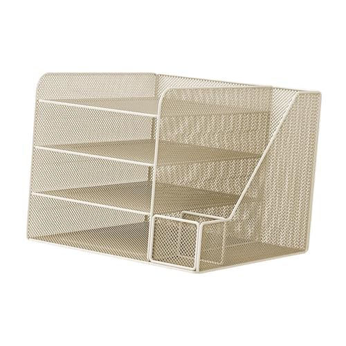 JISADER Schreibtischspeicherlösung mit Dateihalter Und Papierschale für Die Schule, Beige von JISADER